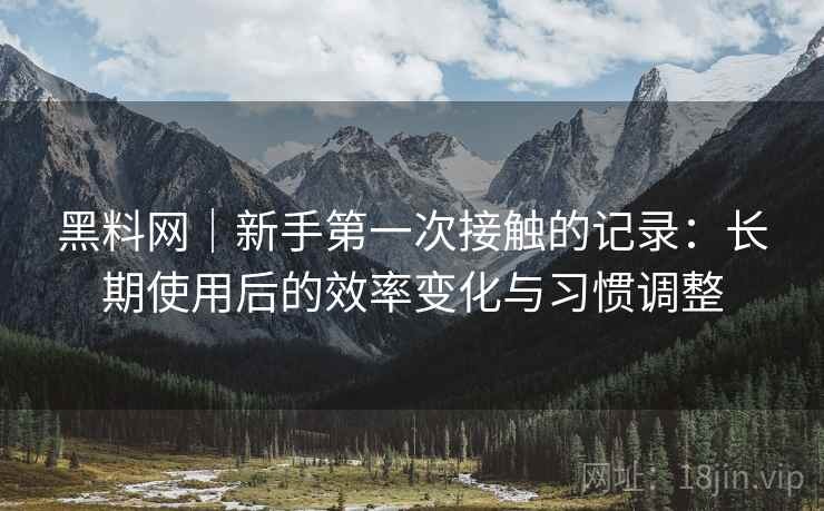 黑料网｜新手第一次接触的记录：长期使用后的效率变化与习惯调整
