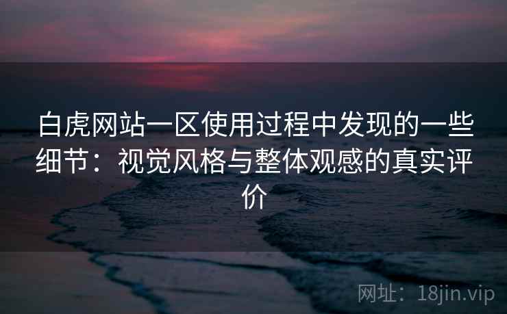 白虎网站一区使用过程中发现的一些细节:视觉风格与整体观感的真实评价
