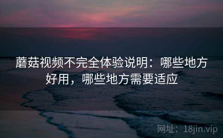 蘑菇视频不完全体验说明:哪些地方好用,哪些地方需要适应