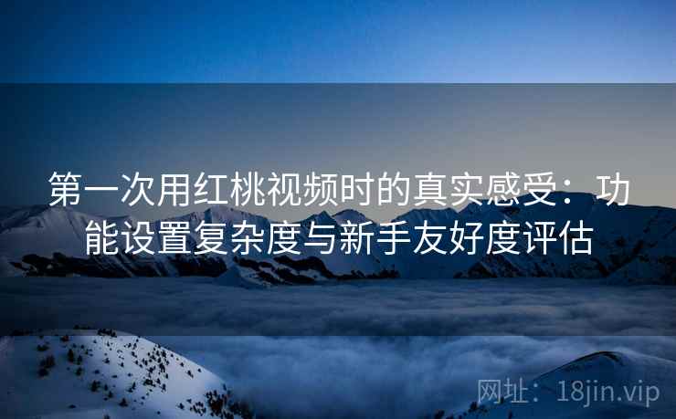 第一次用红桃视频时的真实感受:功能设置复杂度与新手友好度评估